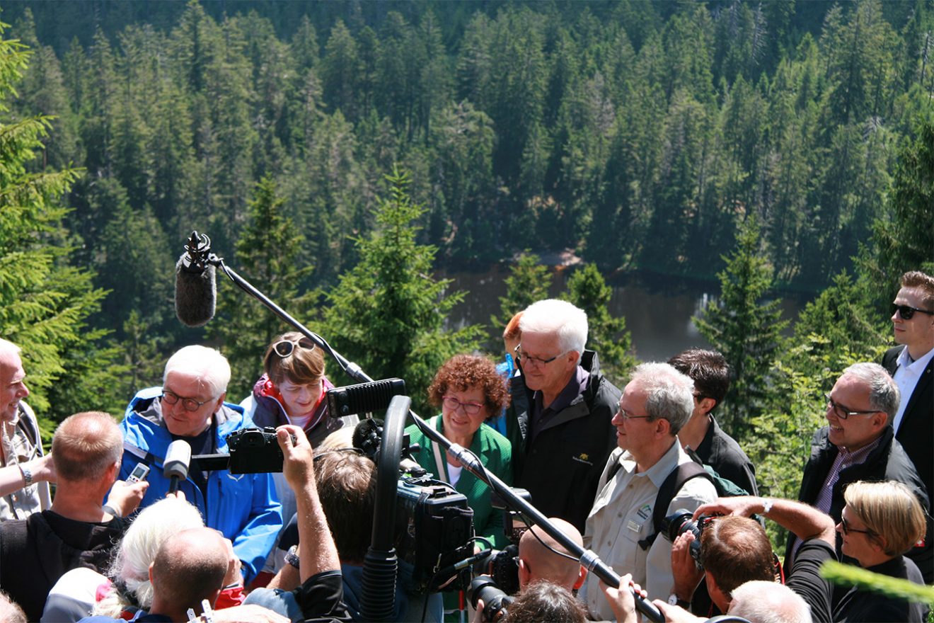 Nationalpark Schwarzwald Magazin, Besuch Bundespräsident Steinmeier am 4. Juli 2017, Pressetermin am Wilder See Blick